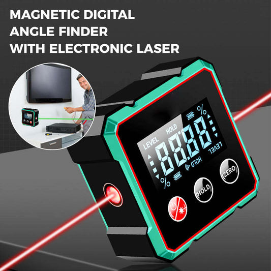 Magnetic Digital Angle Finder With Electronic Laser Gauge Protractor Inclinometer Level Magnets Level Ruler Angle Slope